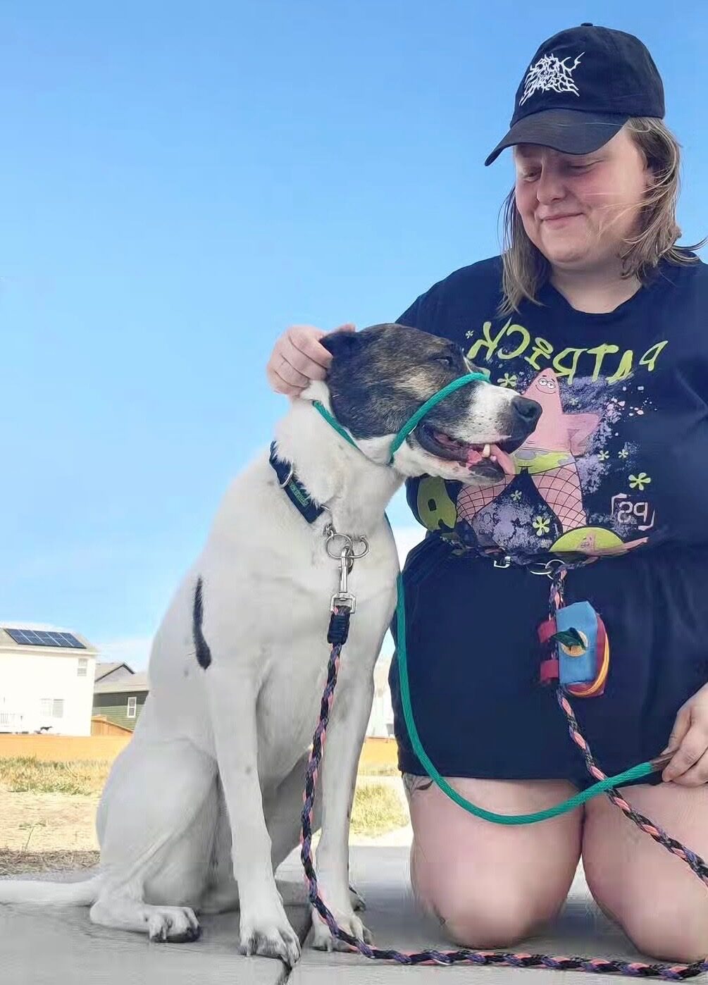 Kenna with a dog
