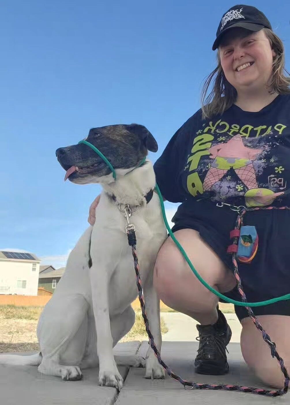 Kenna with a happy dog